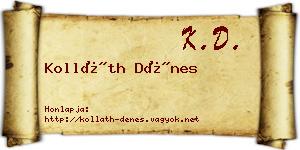 Kolláth Dénes névjegykártya