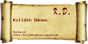 Kolláth Dénes névjegykártya